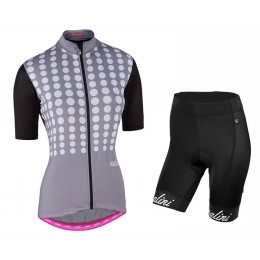 2017 Nalini PRO Optical Damen Grau Fahrradbekleidung Satz Radtrikot Kurzarm+Kurz Trägerhose Radtrikot Kaufen