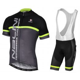 2017 Nalini PRO Brivio Schwarz-Gris Fahrradbekleidung Satz Radtrikot Kurzarm+Kurz Trägerhose Radtrikot Kaufen