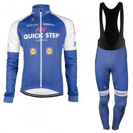 Quick Step Floors 2017 Pro Fahrradbekleidung Satz Radtrikot Langarm+Lang Trägerhose Schwarz Radtrikot Kaufen