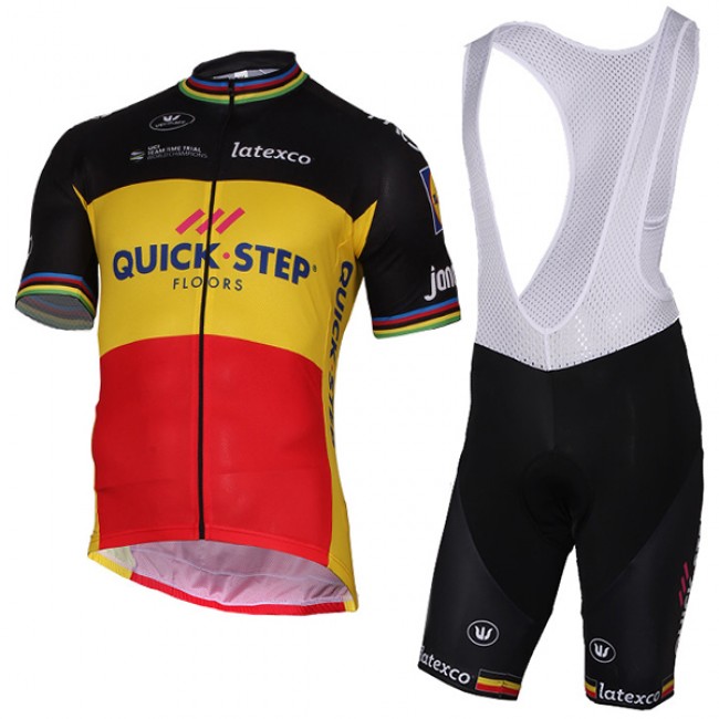 Quick Step Floors 2017 Schwarz Gelb Fahrradbekleidung Satz Radtrikot Kurzarm+Kurz Trägerhose Radtrikot Kaufen Quick Step Floors 2017 Schwarz Gelb Fahrradbekleidung Satz Radtrikot Kurzarm+Kurz Trägerhose Radtrikot Kaufen