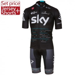 2017 Sky Pro Fahrradbekleidung Satz Radtrikot Kurzarm+Kurz Radhose Schwarz Radtrikot Kaufen