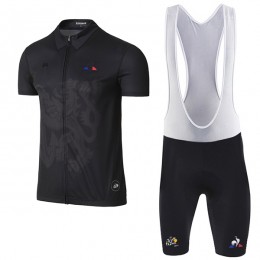 2017 Tour de France Schwarz Fahrradbekleidung Satz Radtrikot Kurzarm+Kurz Trägerhose Radtrikot Kaufen