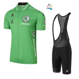 2017 Tour de France Grün Fahrradbekleidung Satz Radtrikot Kurzarm+Kurz Trägerhose Schwarz Radtrikot Kaufen