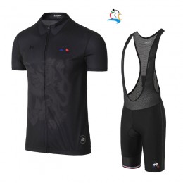 2017 Tour de France Schwarz Fahrradbekleidung Satz Radtrikot Kurzarm+Kurz Trägerhose Schwarz Radtrikot Kaufen