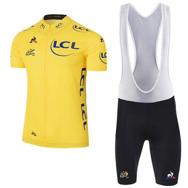 2017 Tour de France Gelb Fahrradbekleidung Satz Radtrikot Kurzarm+Kurz Trägerhose Radtrikot Kaufen 2017 Tour de France Gelb Fahrradbekleidung Satz Radtrikot Kurzarm+Kurz Trägerhose Radtrikot Kaufen
