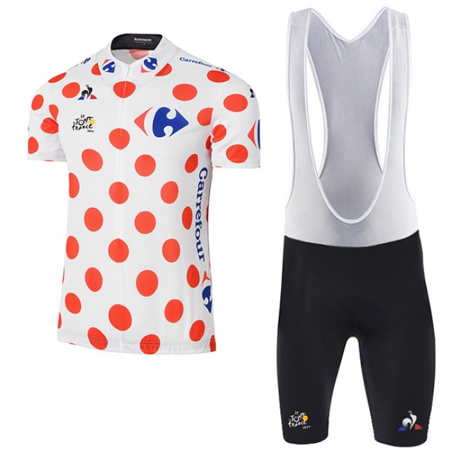 2017 Tour de France Polka Dot Fahrradbekleidung Satz Radtrikot Kurzarm+Kurz Trägerhose Radtrikot Kaufen 2017 Tour de France Polka Dot Fahrradbekleidung Satz Radtrikot Kurzarm+Kurz Trägerhose Radtrikot Kaufen