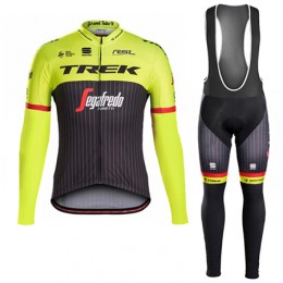 Trek Segafredo 2017 Fahrradbekleidung Satz Radtrikot Langarm+Lang Trägerhose Gelb Radtrikot Kaufen